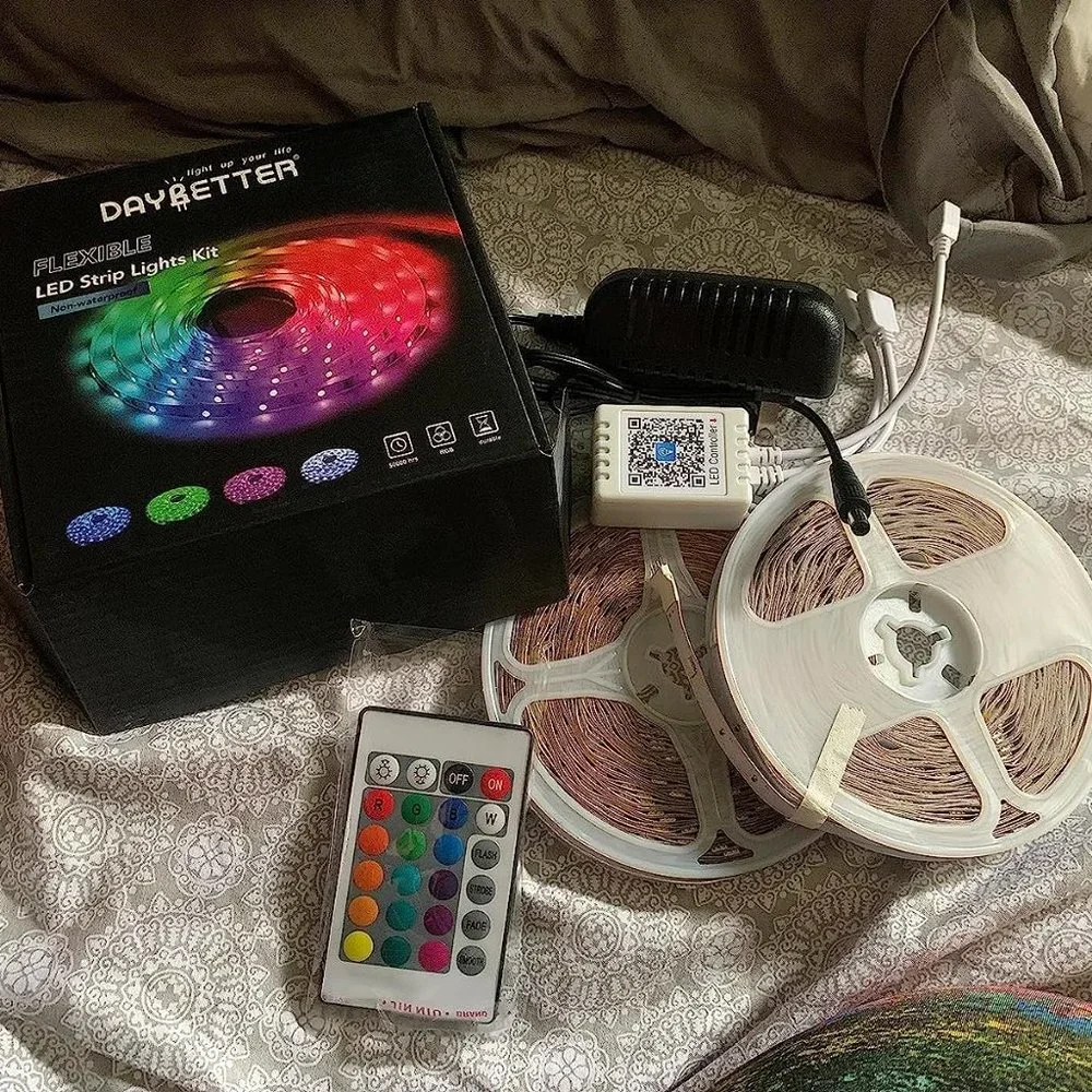 2 Rolls of 50ft Led Strip Smart 5050 RGB Color Change Music Light for Bedroom
